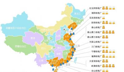 全国核电厂分布图